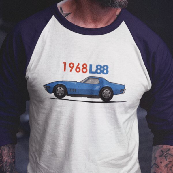 Corvette L88 Classic Sports Car 3/4 T-shirt Thumbnail