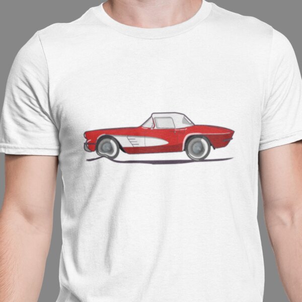 56' Chevy Corvette Classic Sports Car Men's T-Shirt Thumbnail