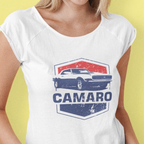 Camaro Red White and Blue American Muscle Women's T-Shirt Thumbnail