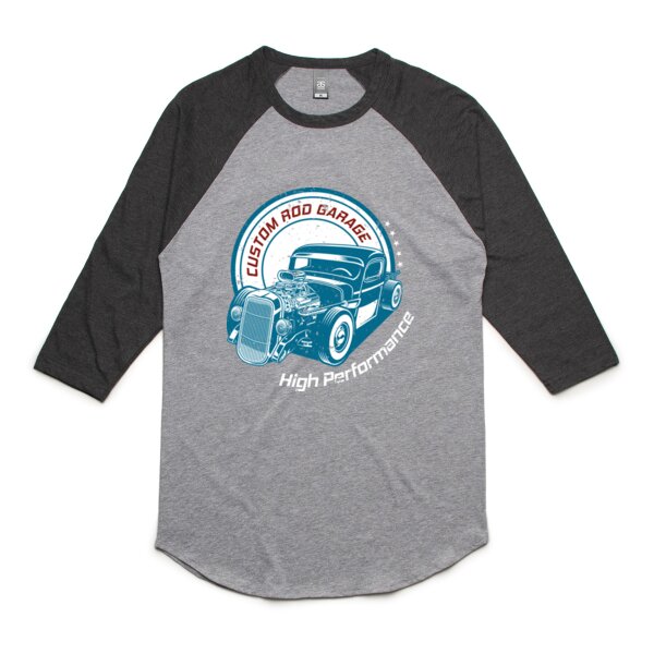 Custom Rod Garage Men's Raglan T-Shirt Thumbnail