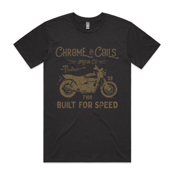 Chrome and Coils Motor Co Vintage Motorcycle Tee Thumbnail