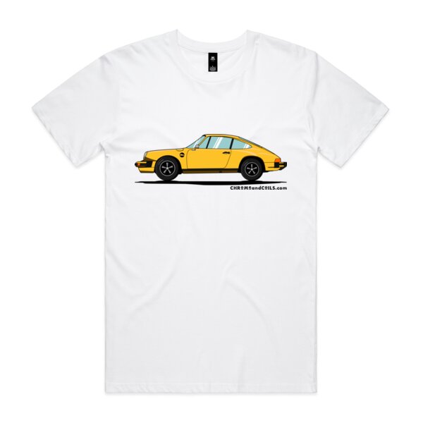 1963 Porsche 911 in Yellow - Mens Sports Car T Shirt Thumbnail